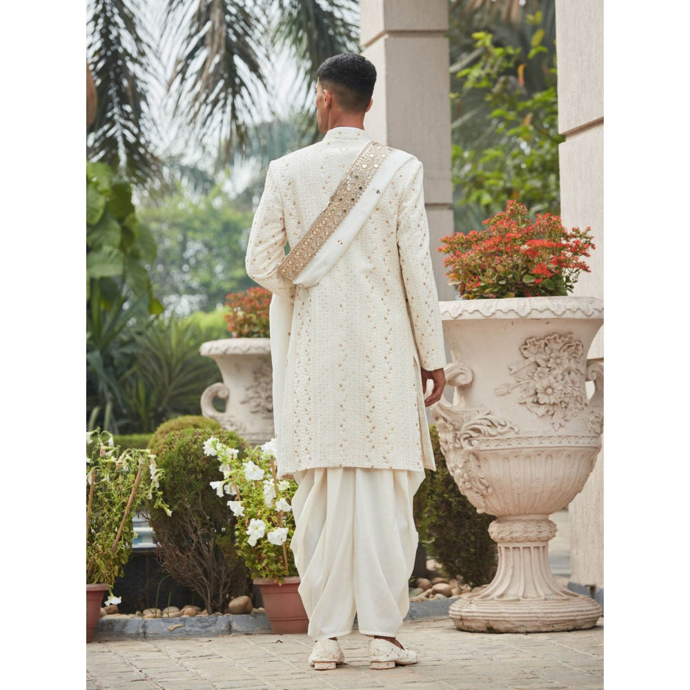 Bohame Rudra - Chikankari Achkan Kurta (Set of 4)