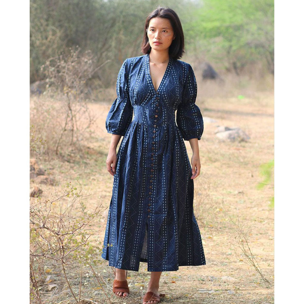 Chidiyaa Blue Cotton Dress