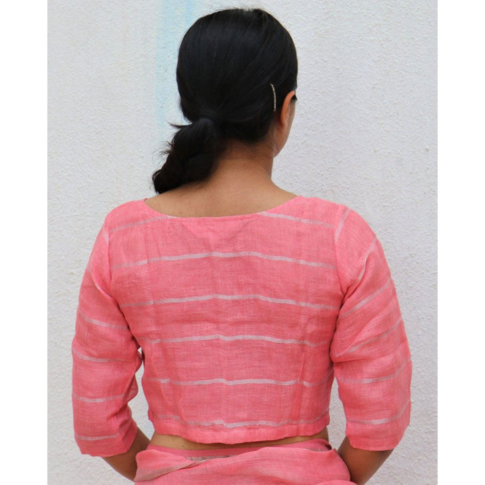Chidiyaa Everyday Beautiful Handwoven Stitched Blouse Blush Pink