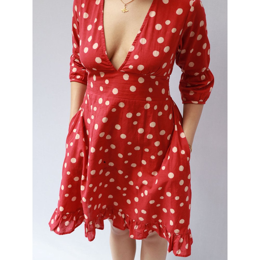 Chidiyaa Lilou Cotton Dress - Polka