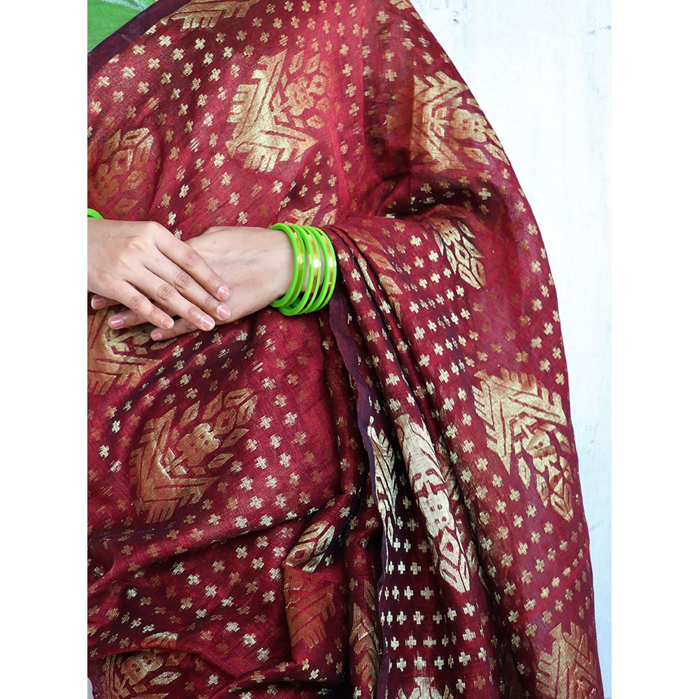 Chidiyaa Padma Jamdani Saree Shringaar with Unstitched Blouse