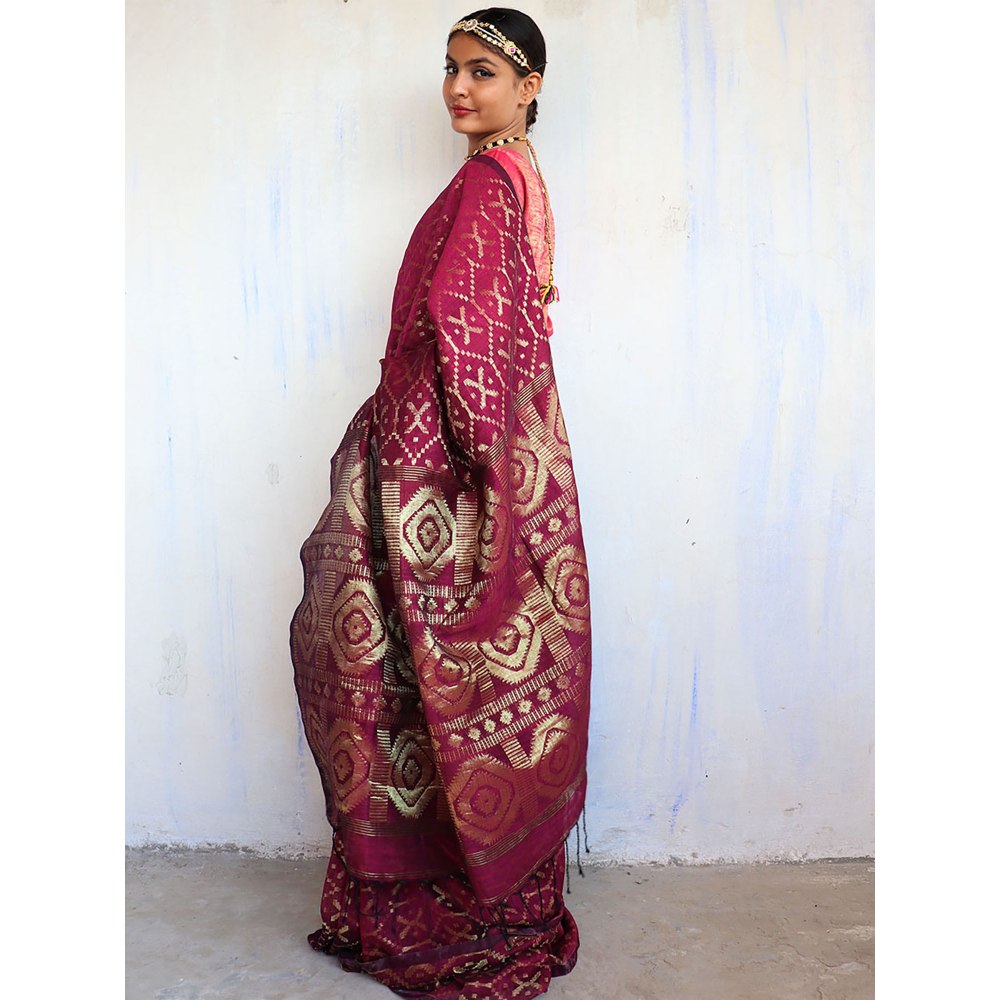 Chidiyaa Shringari Jamdani Saree Shringaar with Unstitched Blouse
