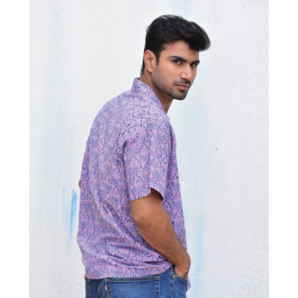 Chidiyaa Jilibi Butterfly Breeze Hand Block Printed Pure Cotton Shirt