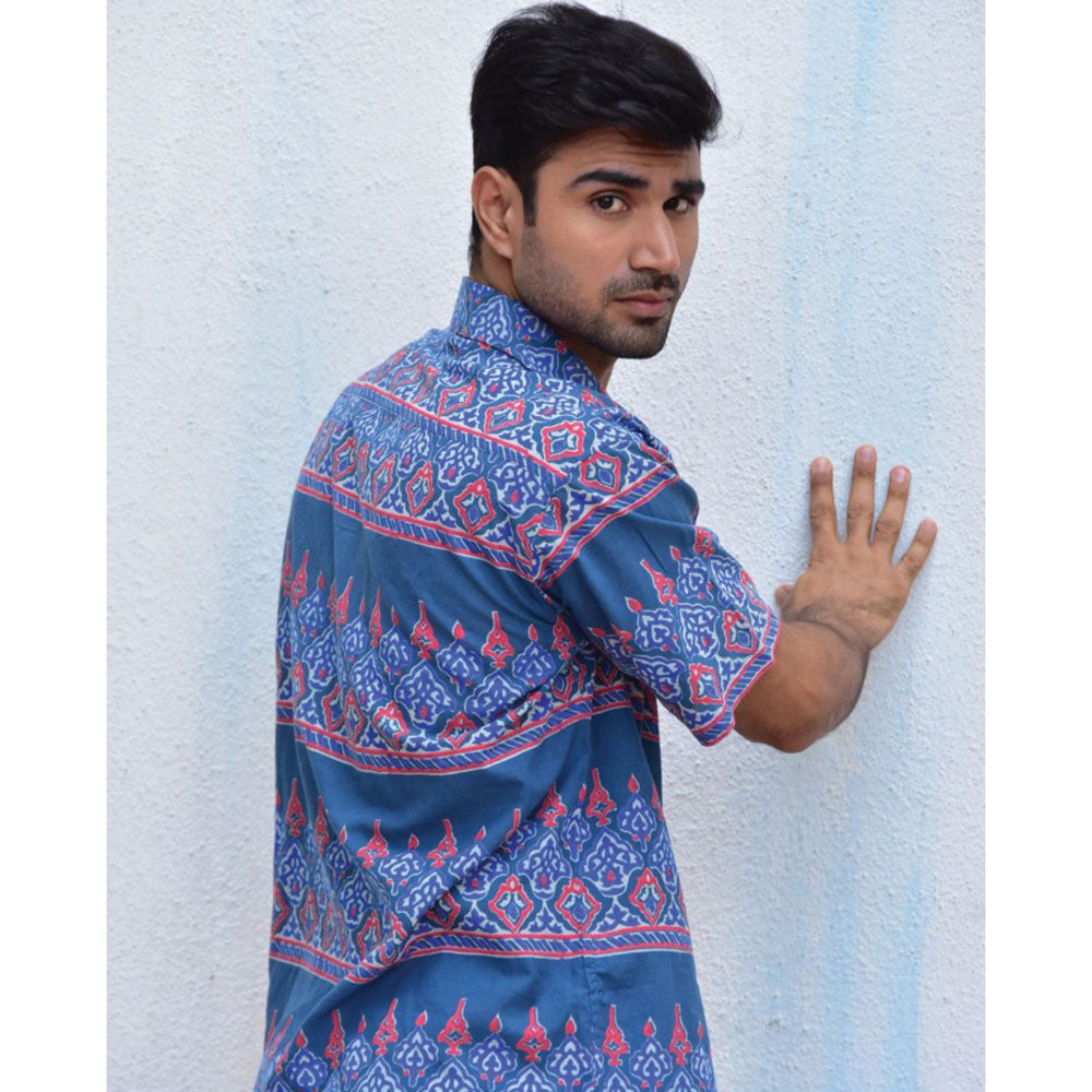 Chidiyaa Jilibi Kaleidoscope Hand Block Printed Pure Cotton Shirt