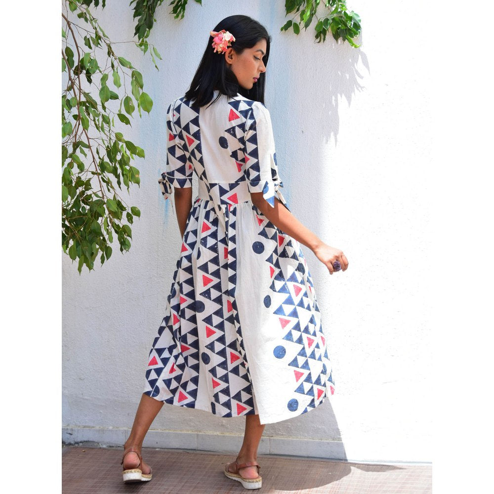 Chidiyaa Vanilla Moon Dreamcatcher Handblock Printed Cotton Dress