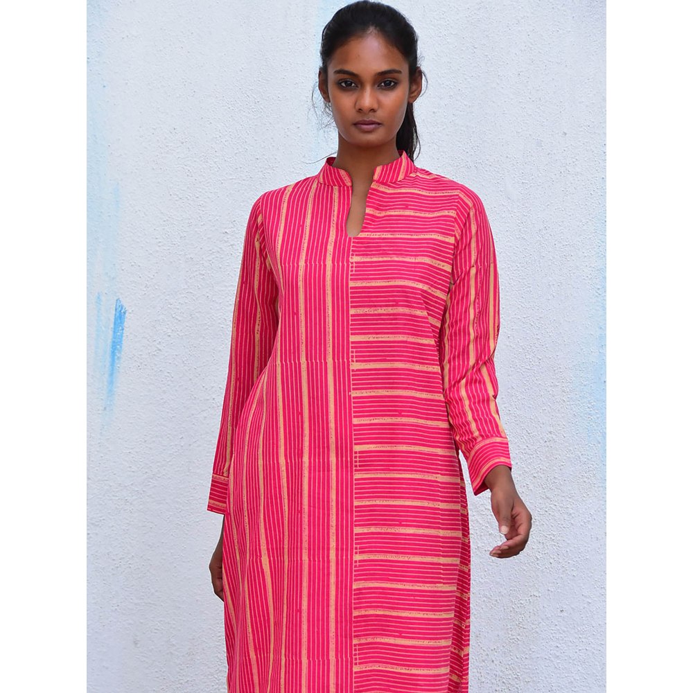 Chidiyaa Humming Bird Bohemian Bliss Rani Handblock Printed Cotton Kurta