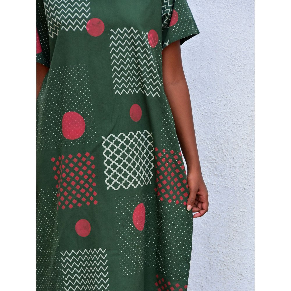 Chidiyaa Smell of Rain Agatha Mind Hand Block Printed Cotton Dress