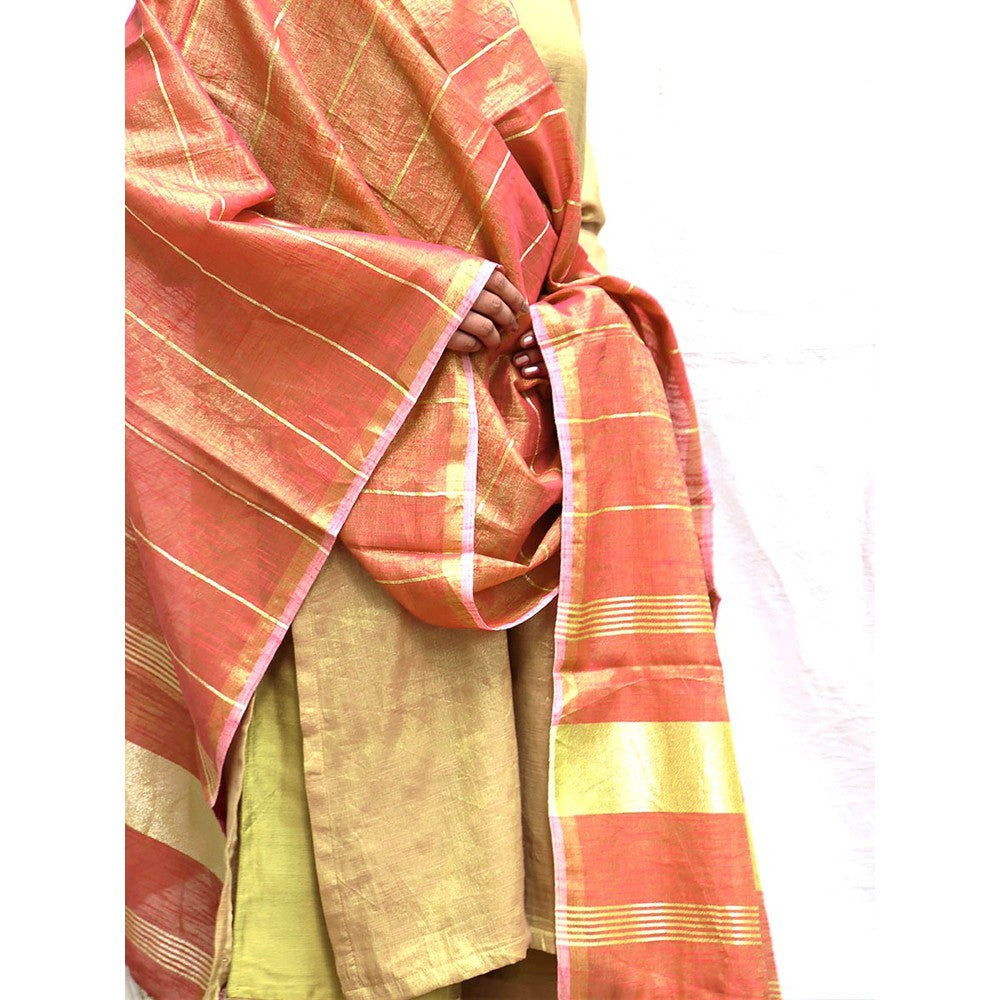 Chidiyaa Parijata Handwoven Cotton Zari Dupatta