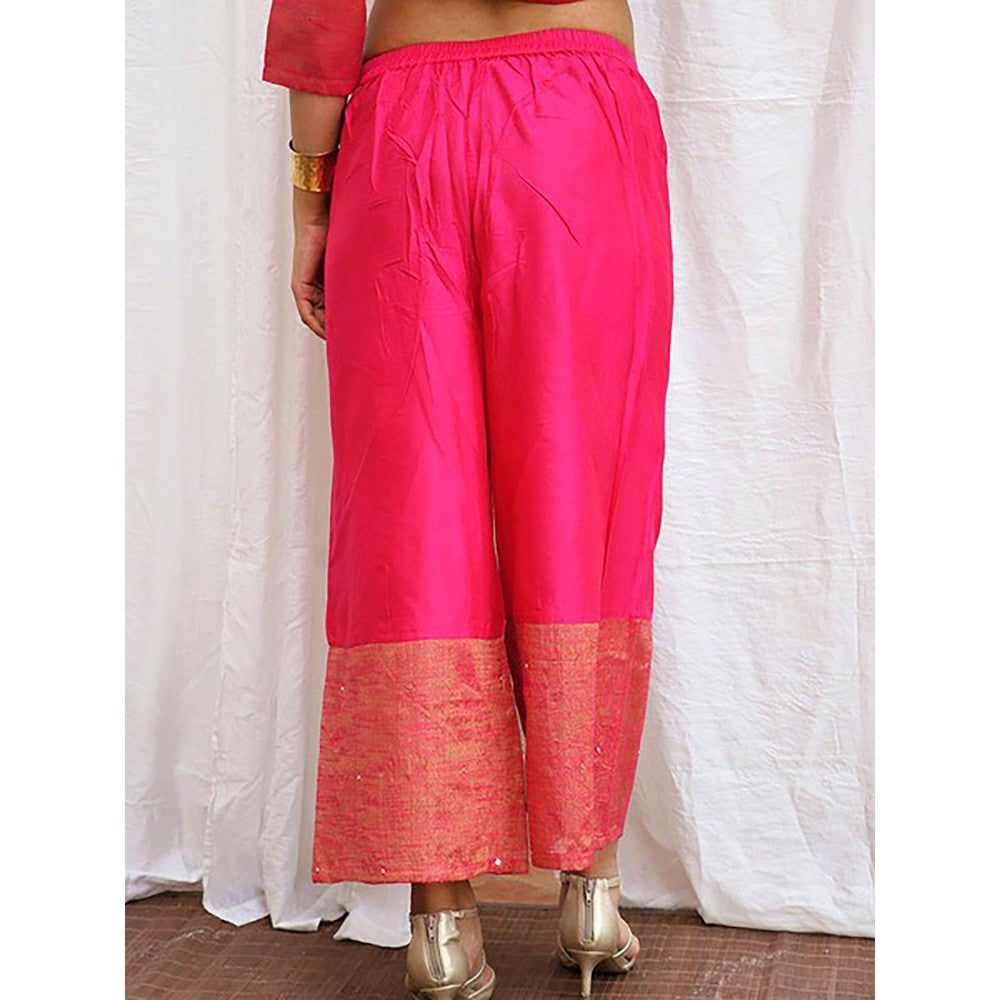 Chidiyaa Shyama Handwoven Cotton Zari Kurta & Palazzo (Set of 2)