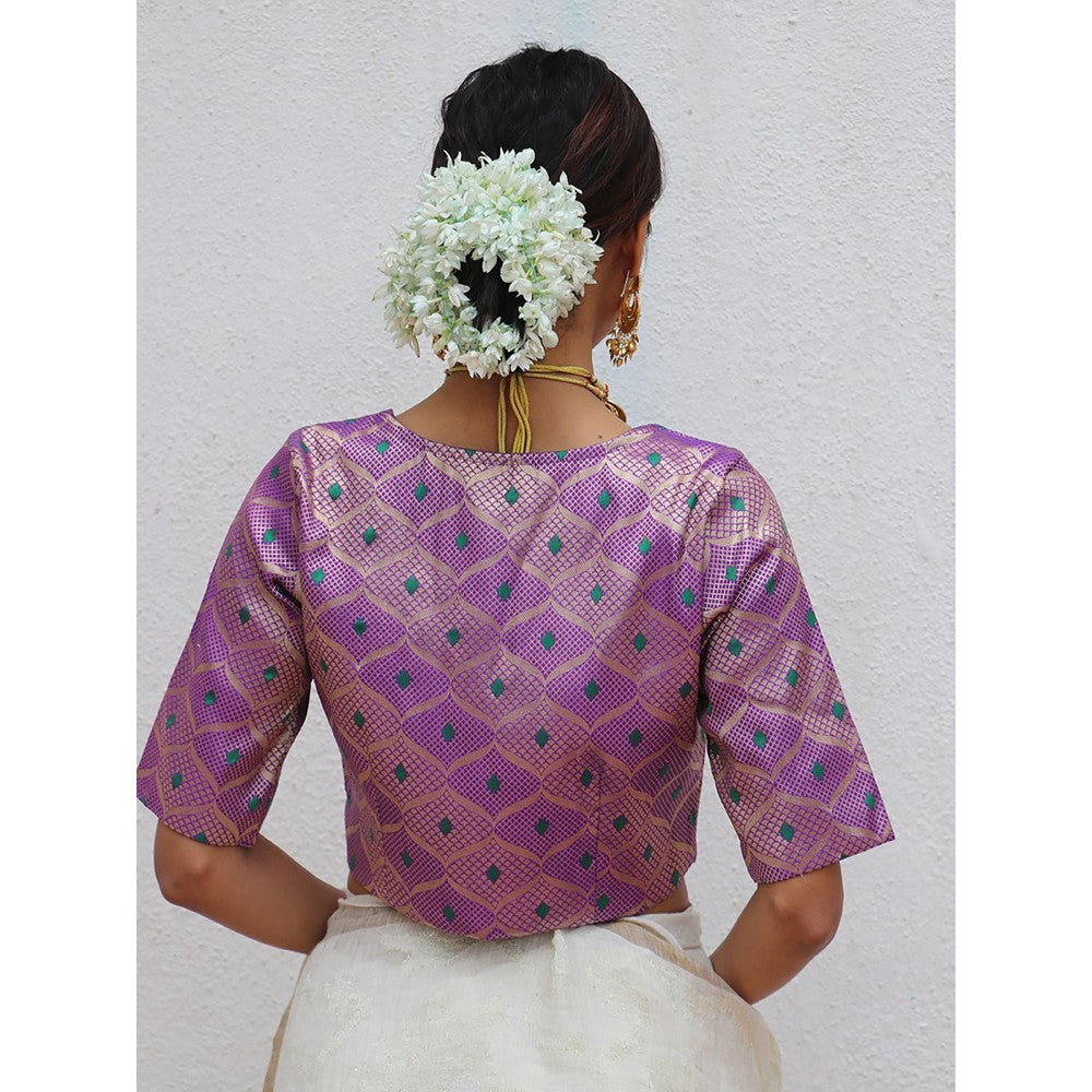 Chidiyaa Juhi Mogra Jenise Purple Brocade Stitched Blouse