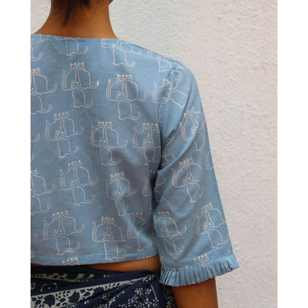 Chidiyaa Paakhi Claudia Hand Block Printed Cotton Stitched Blouse