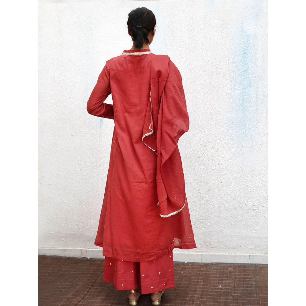 Chidiyaa Jugnu Nazmi Mul Cotton Kurta & Palazzo with Dupatta (Set of 3)
