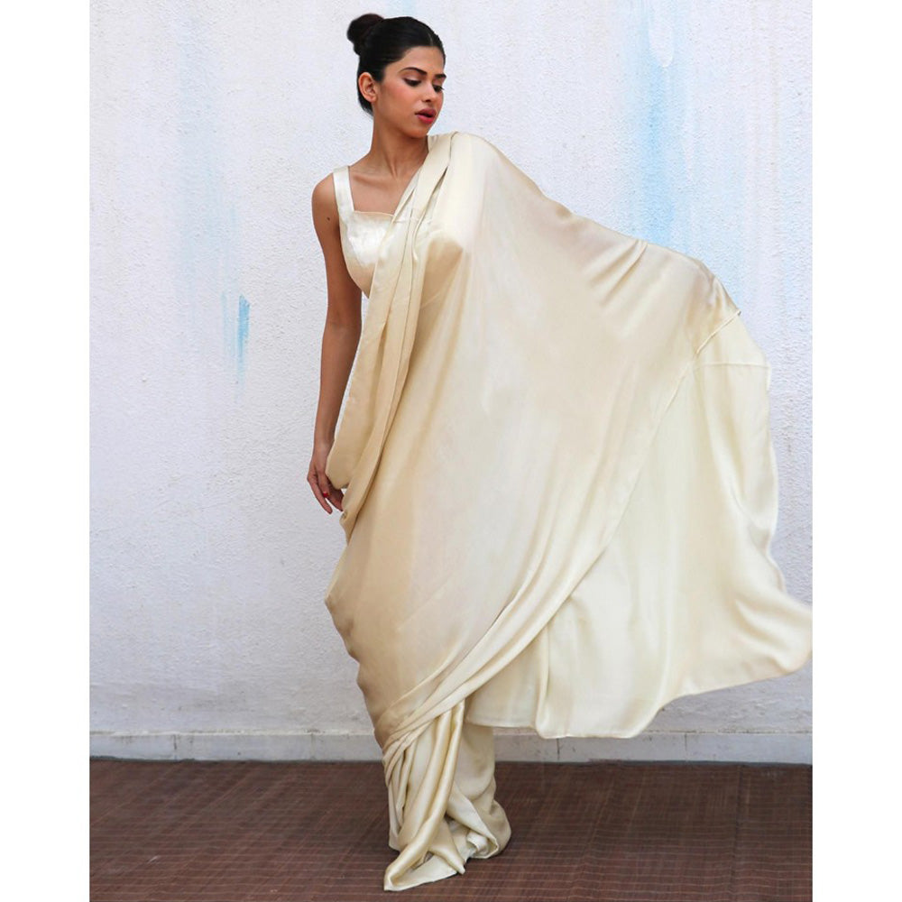 Chidiyaa Cream Zarna Modal Silk Saree