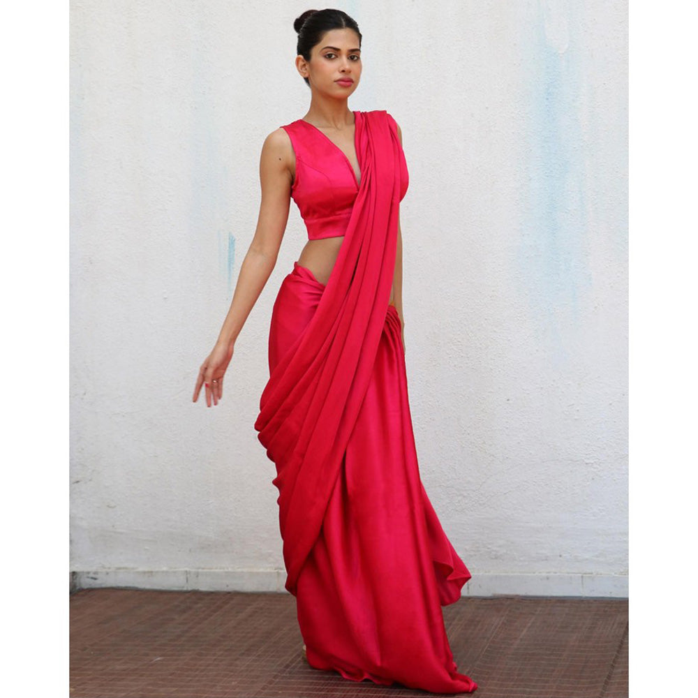 Chidiyaa Pink Sanchala Mashru Silk Stitched Blouse