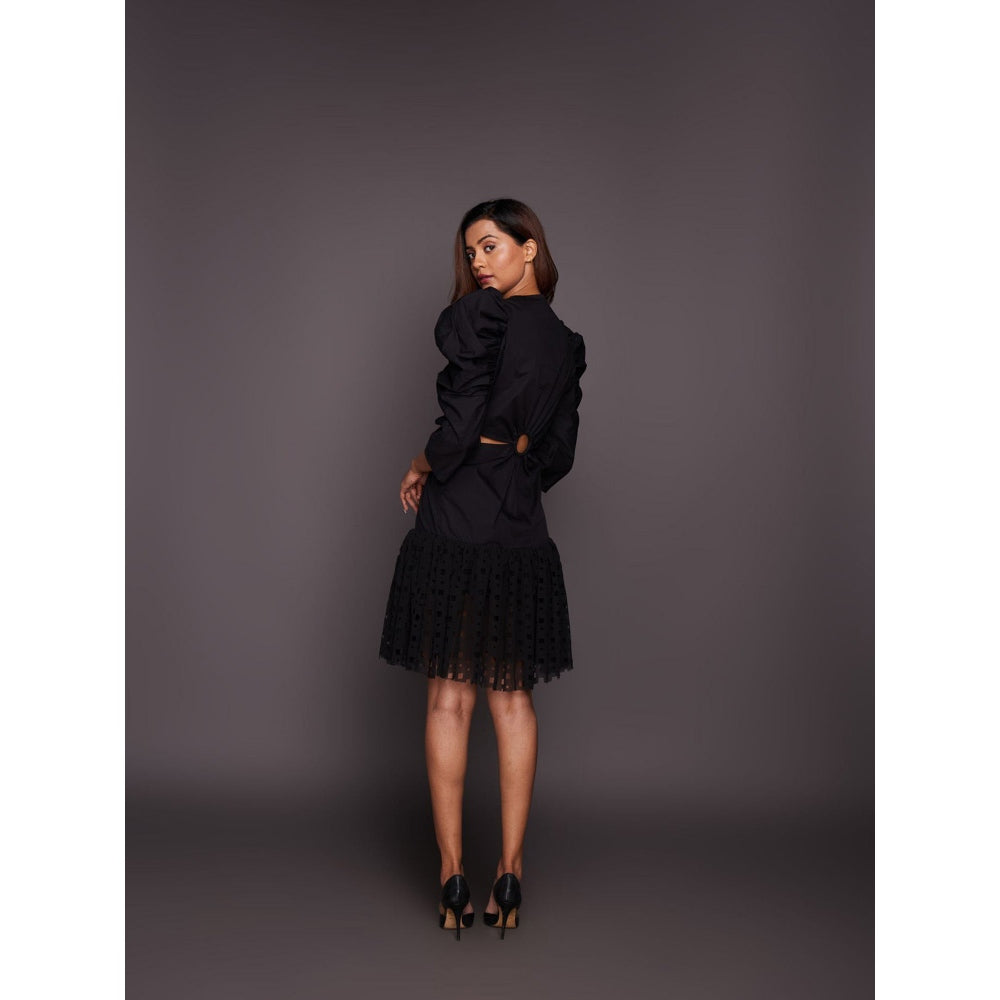 Deepika Arora Black Cotton Dress