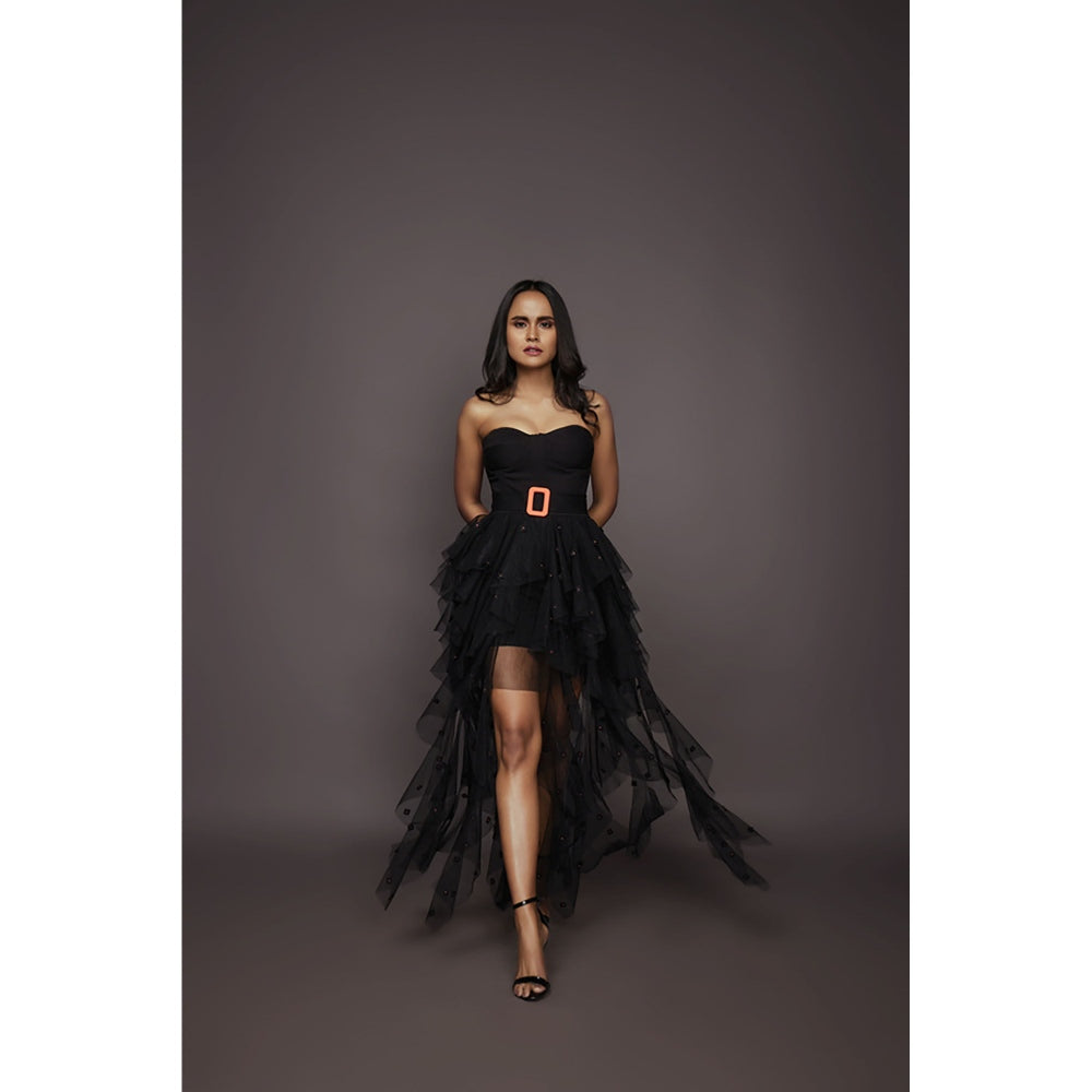 Deepika Arora Corset and Skirt - Black (Set of 4)