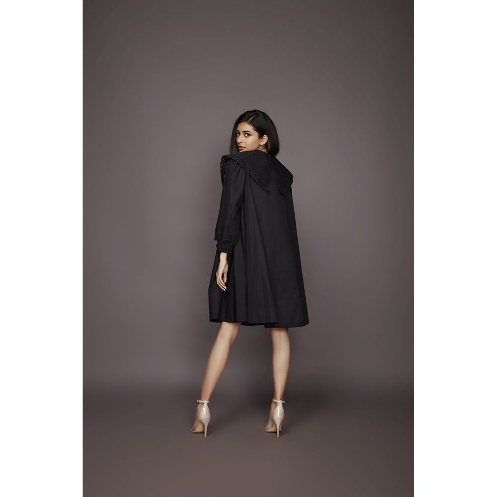 Deepika Arora A-Line Cotton Dress - Black