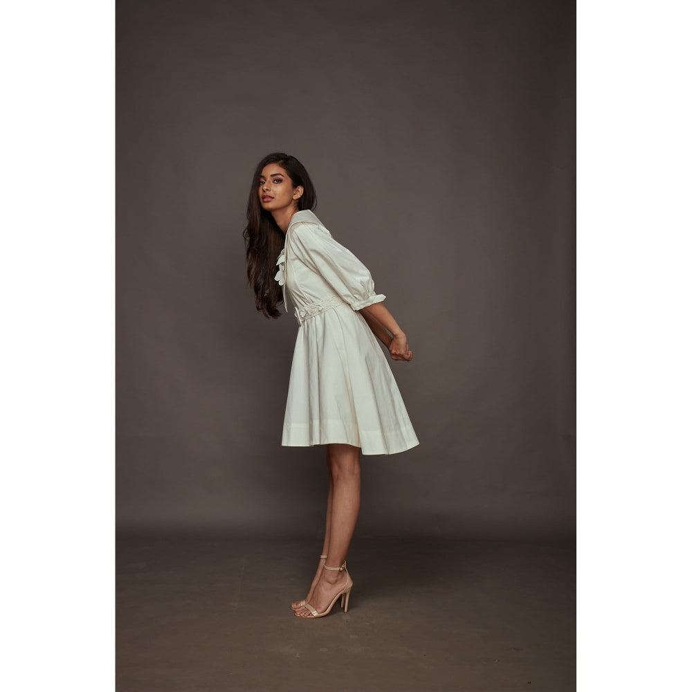 Deepika Arora A-Line Cotton Dress - White (Set of 2)