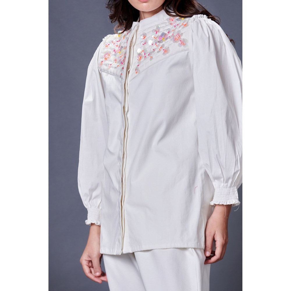 Deepika Arora White Jacket Style Co-Ord (Set of 2)