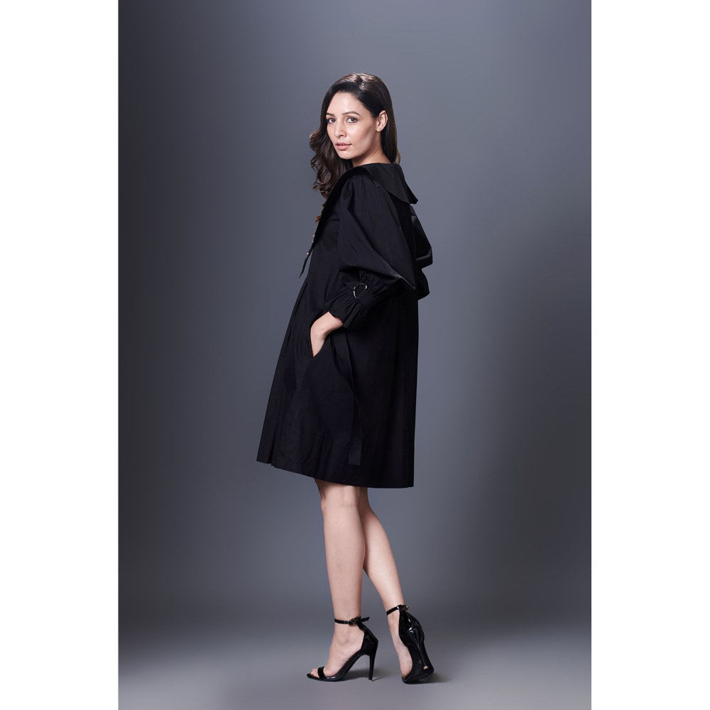 Deepika Arora Black Dress With Sailor Collar