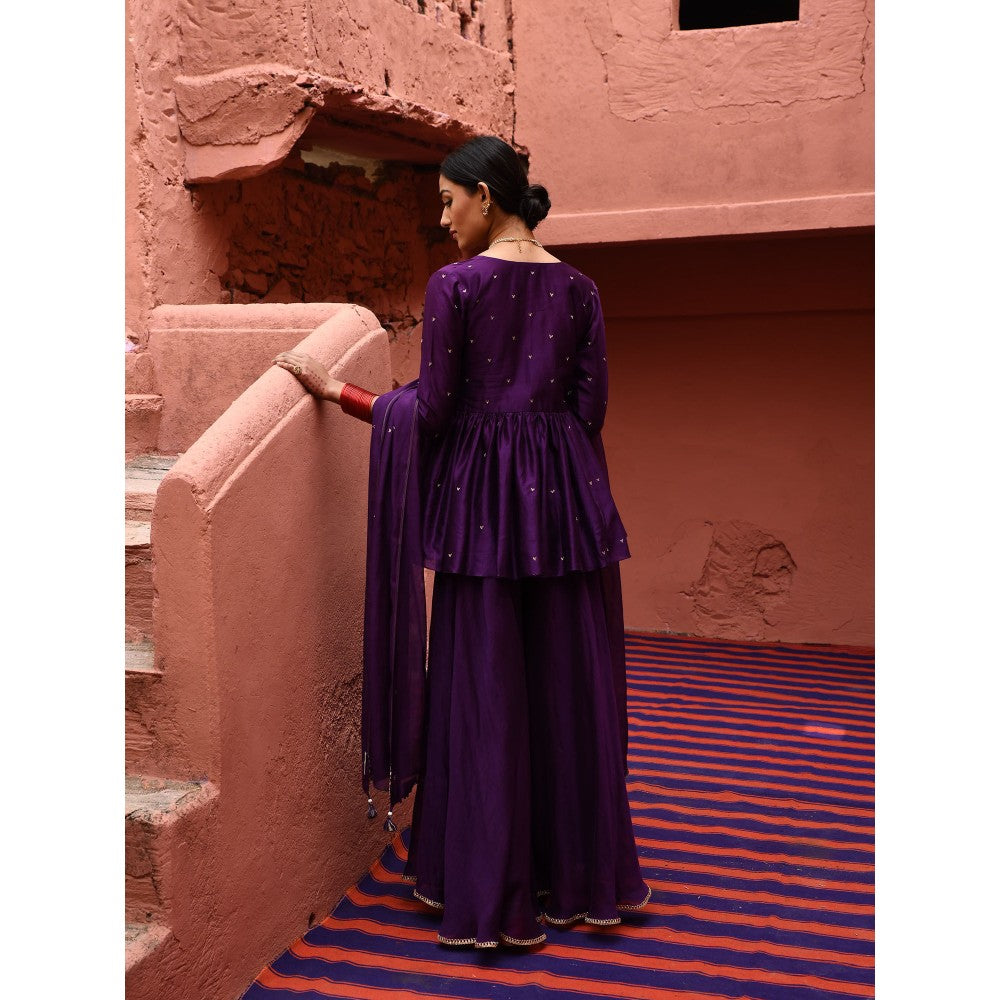 DEEPTHEE Aubergine Short Peplum (Set of 3)