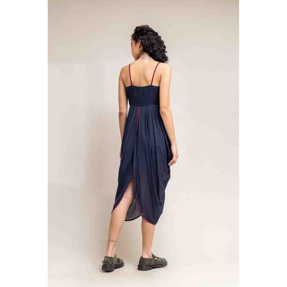 Doodlage Blue Drapey Dress