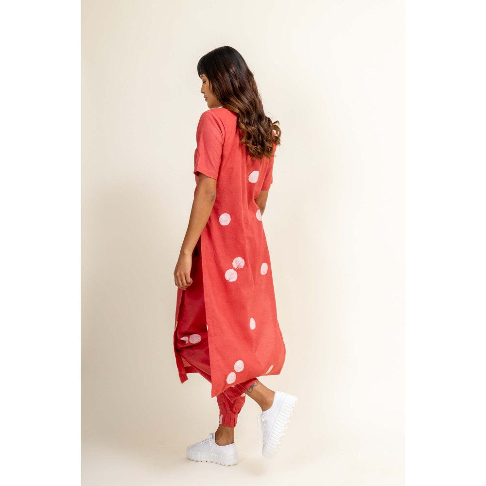 Doodlage Coral Printed Tunic With Tapered Pant (Set of 2)