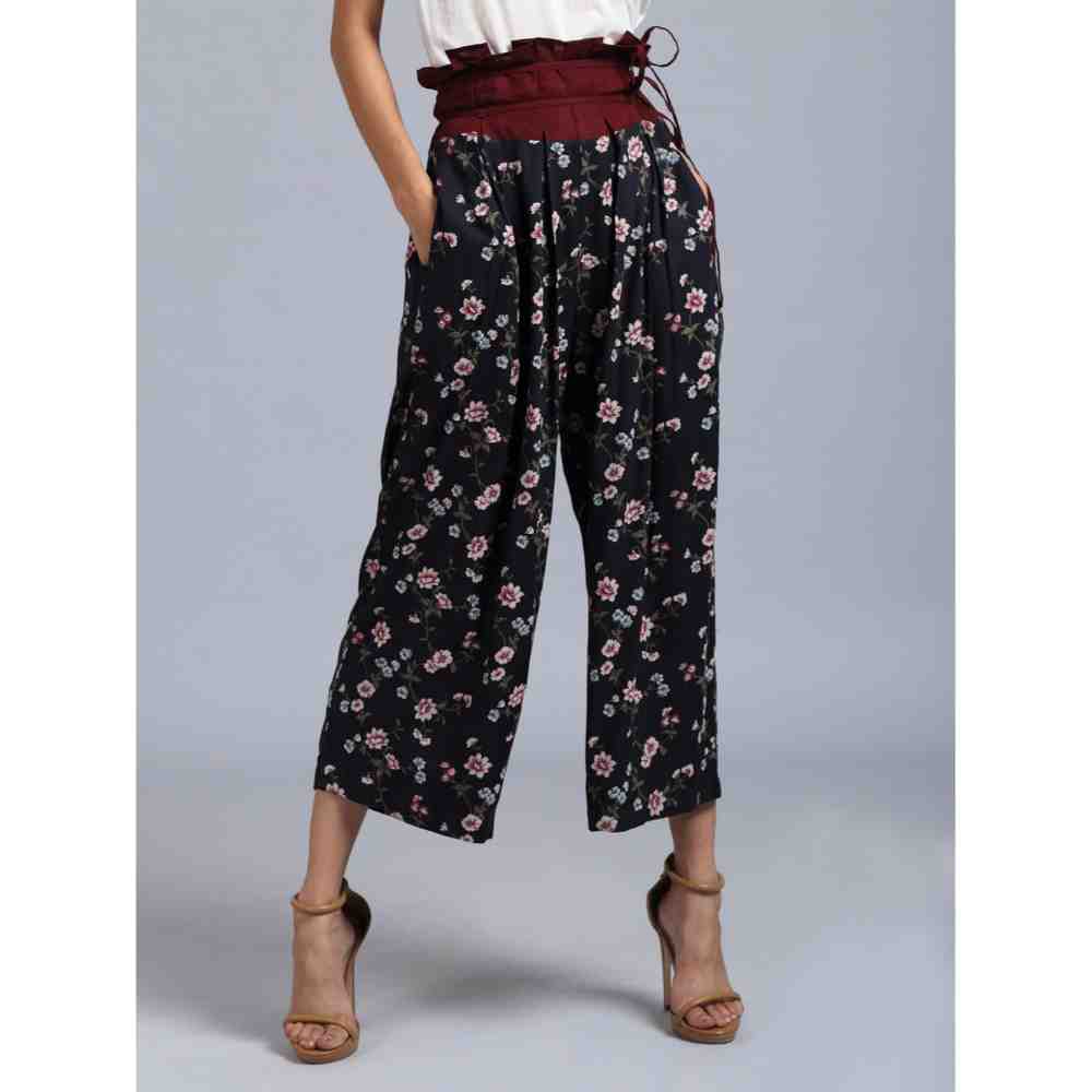 Doodlage Navy Blue Paper Bag Pants
