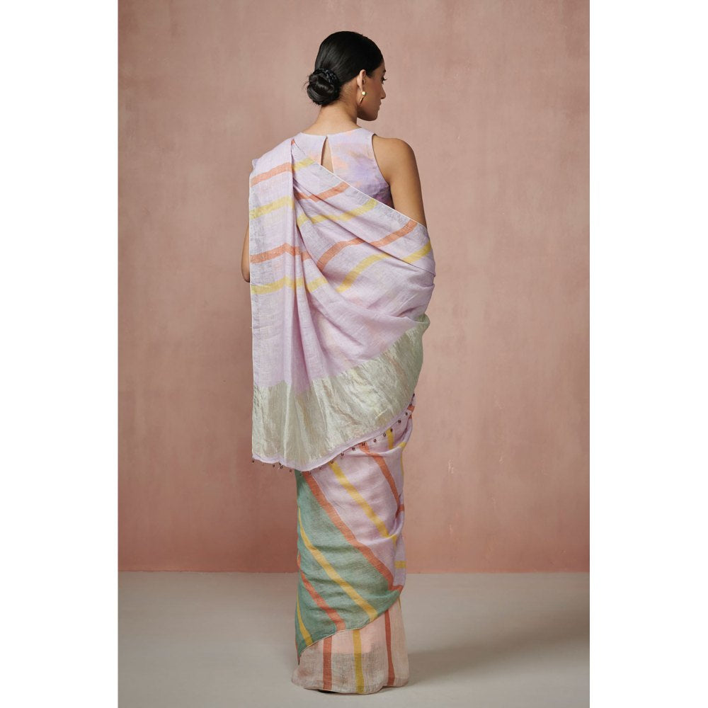 Dressfolk Lilac Love Handloom Sarees without Blouse