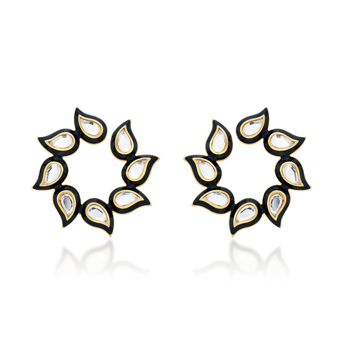Amina Enamel Mirror Earrings