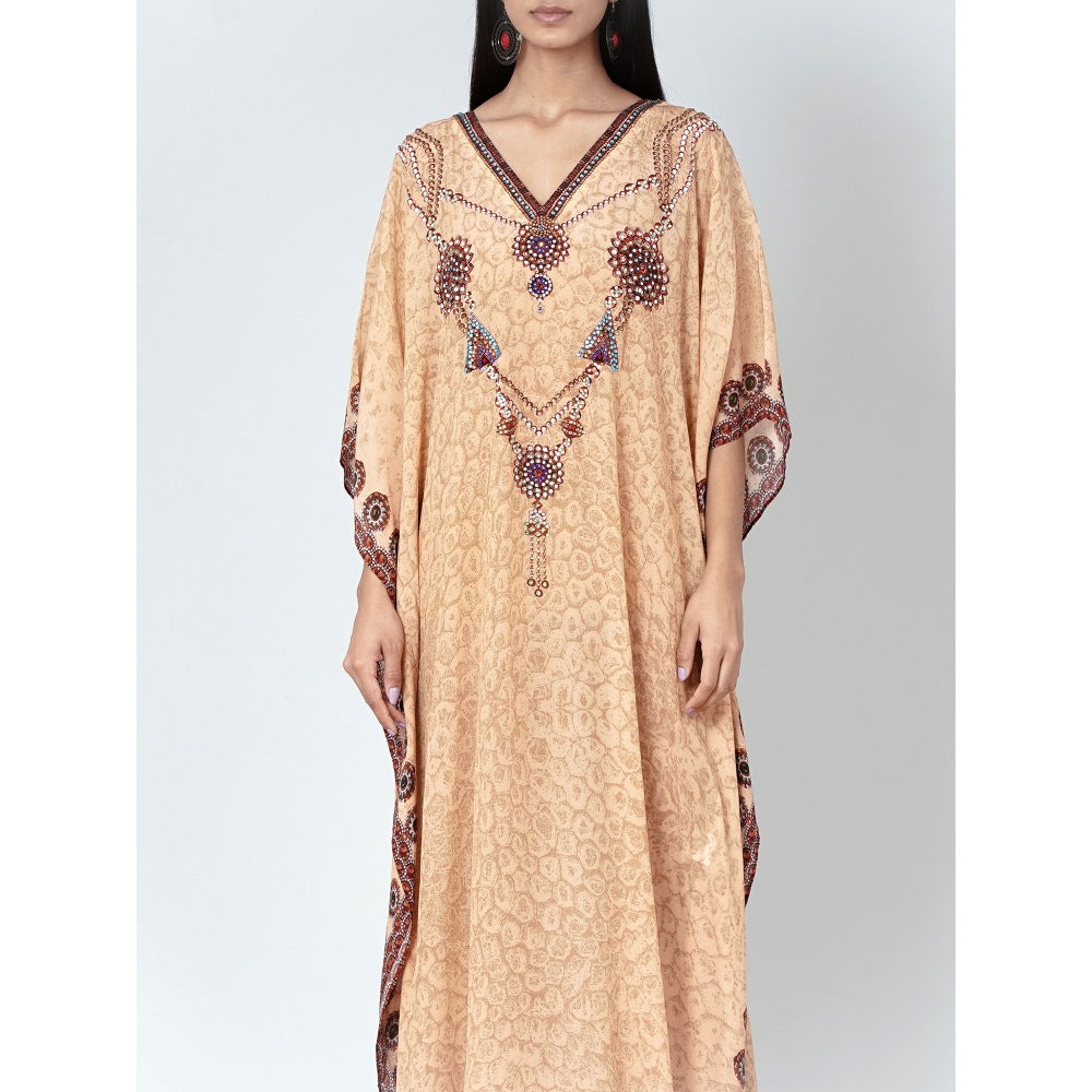 First Resort by Ramola Bachchan Yellow Pearl Full Length Kaftan
