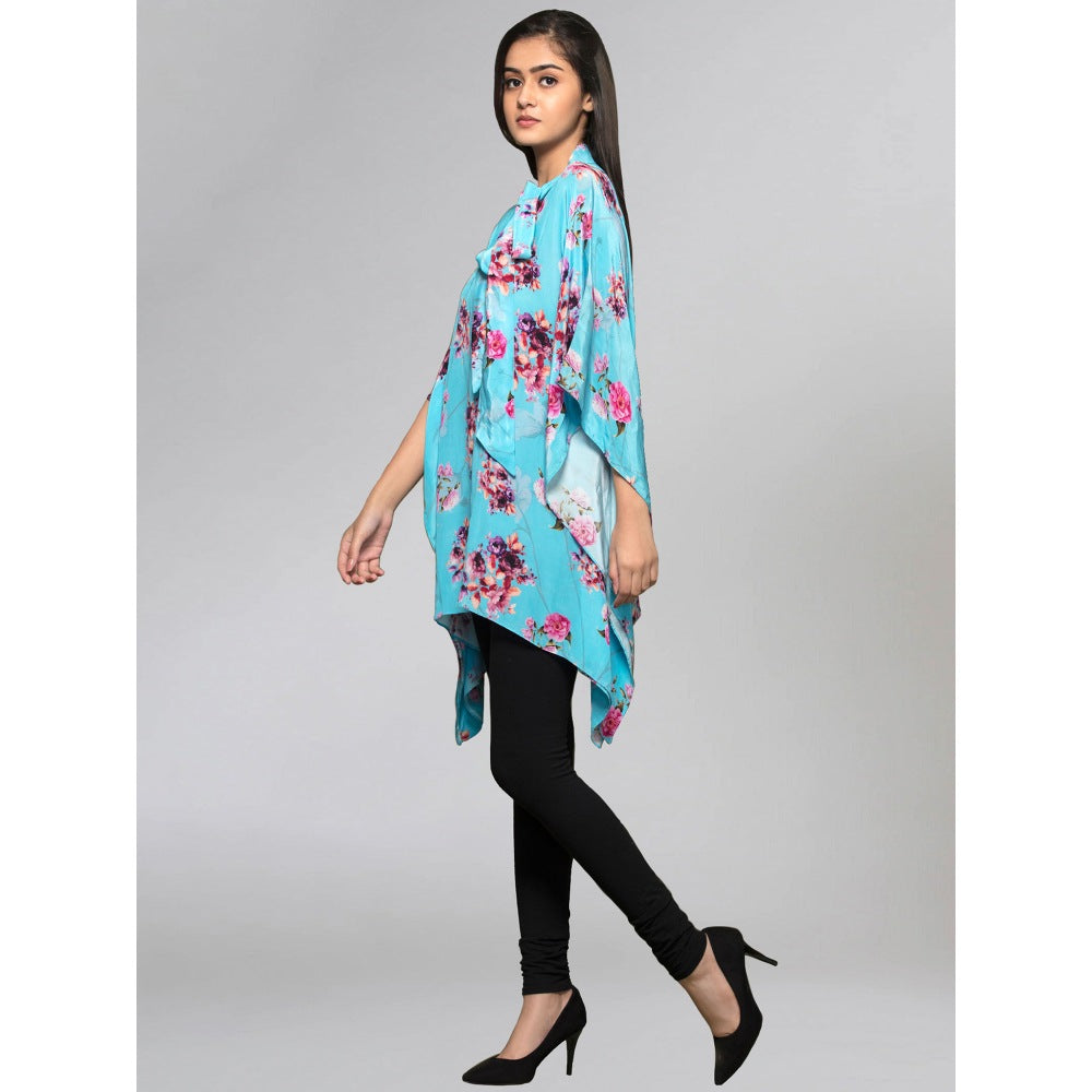First Resort by Ramola Bachchan Blue Floral Top