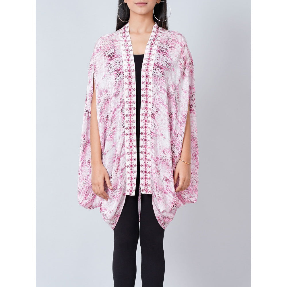 First Resort by Ramola Bachchan Pink Animal Print Cape
