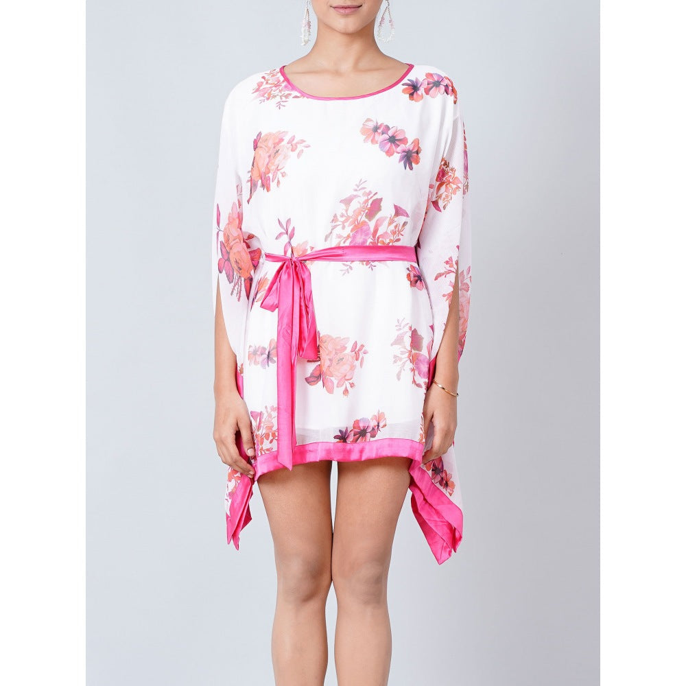 First Resort by Ramola Bachchan Pink Floral Kaftan Tunic