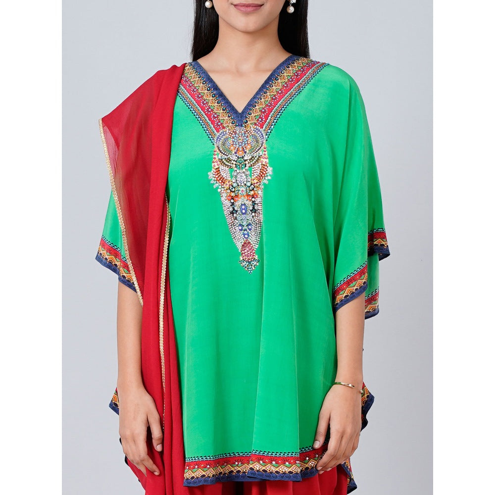 First Resort by Ramola Bachchan Green Embellished Tunic
