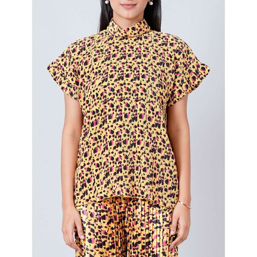 First Resort by Ramola Bachchan Brown Animal Print Top