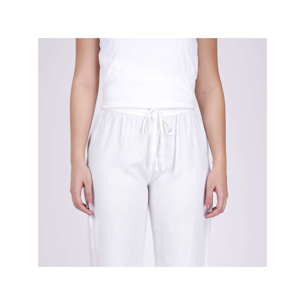 First Resort by Ramola Bachchan White Summer Pants