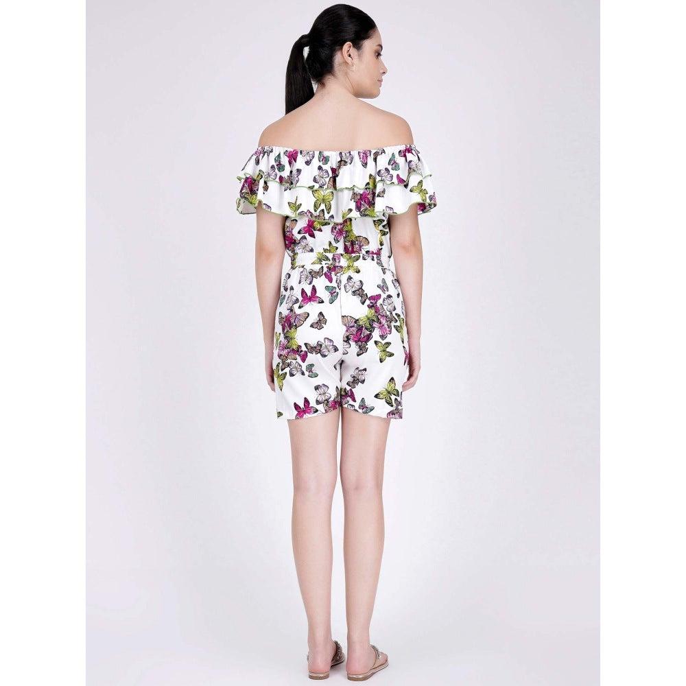 First Resort by Ramola Bachchan Multicoloured Ruffled Playsuit
