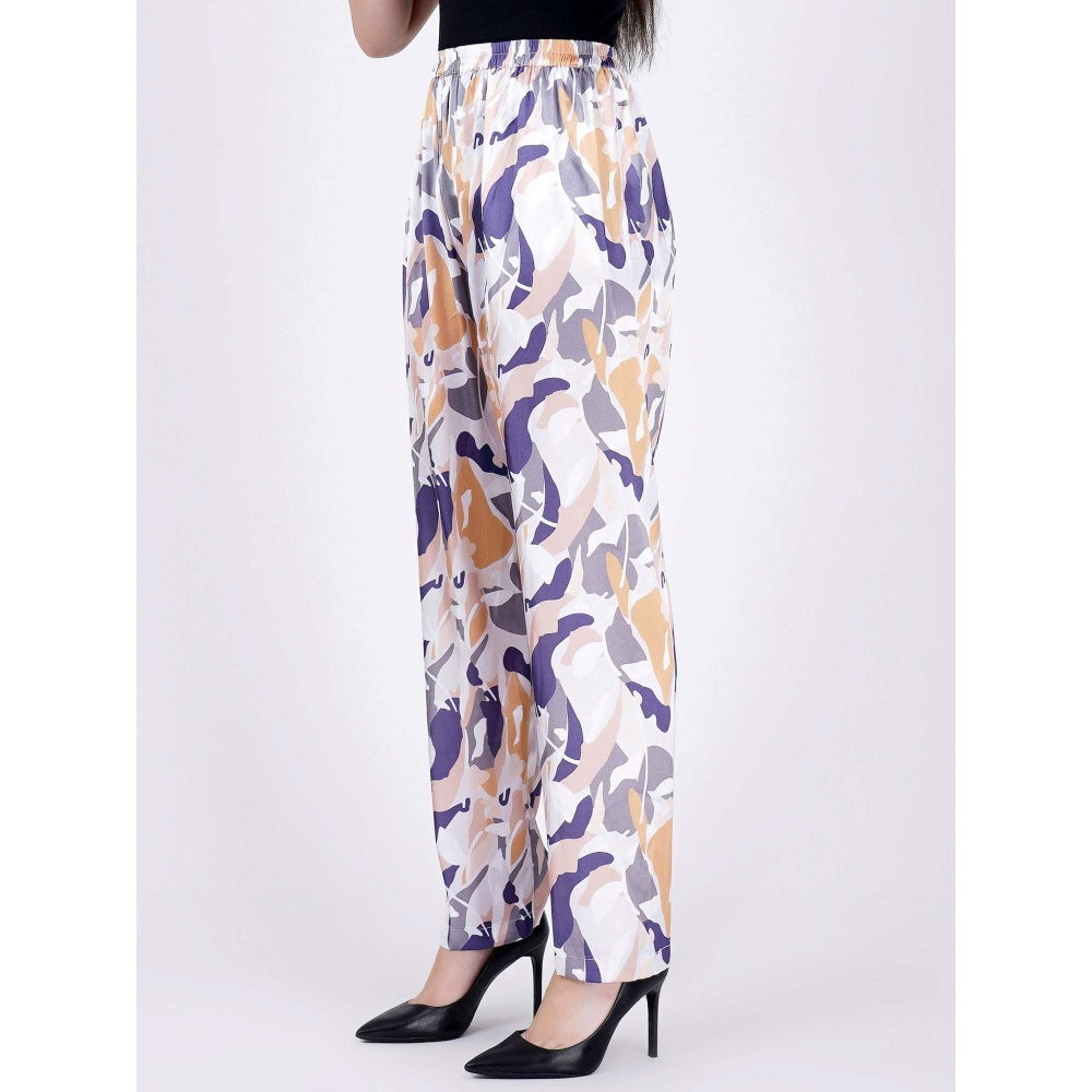 First Resort by Ramola Bachchan Tan Abstract Camouflage Printed Shirt And Pants Set (Set of 3)