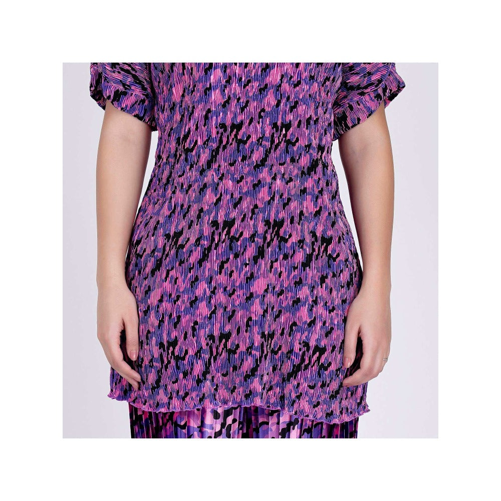 First Resort by Ramola Bachchan Pink Camouflage Print Top