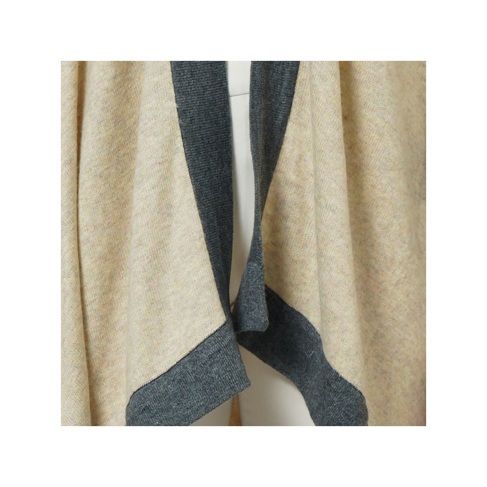 First Resort by Ramola Bachchan Beige & Grey Long Knitted Cashmere Jacket