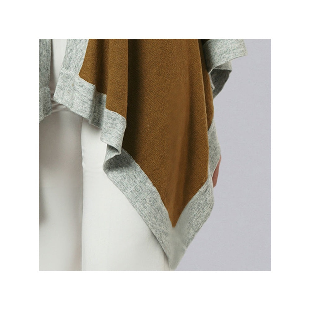 First Resort by Ramola Bachchan Tawny & Grey Long Knitted Cashmere Jacket