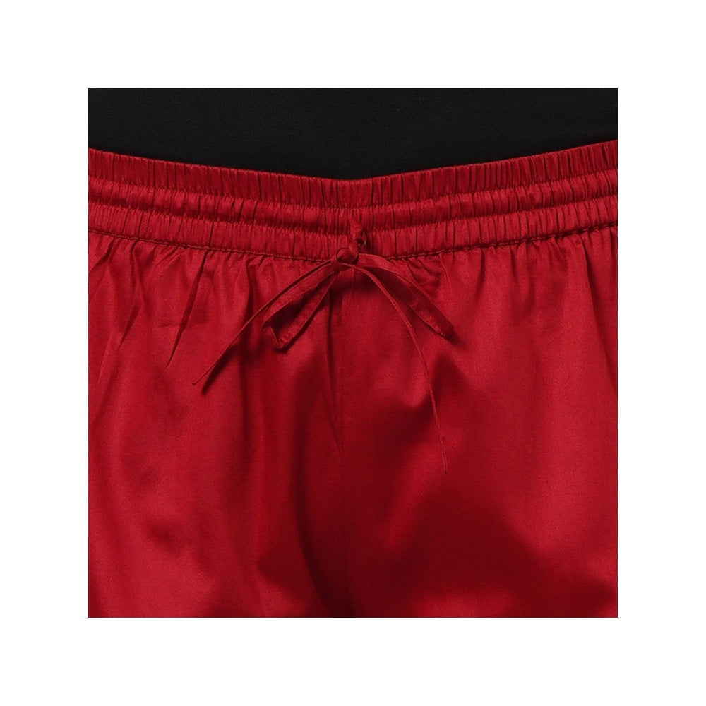 First Resort by Ramola Bachchan Red Cotton Pants