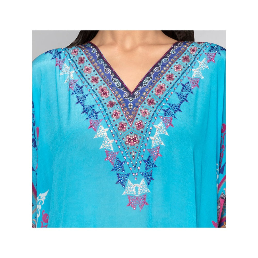 First Resort by Ramola Bachchan Blue Kaftan
