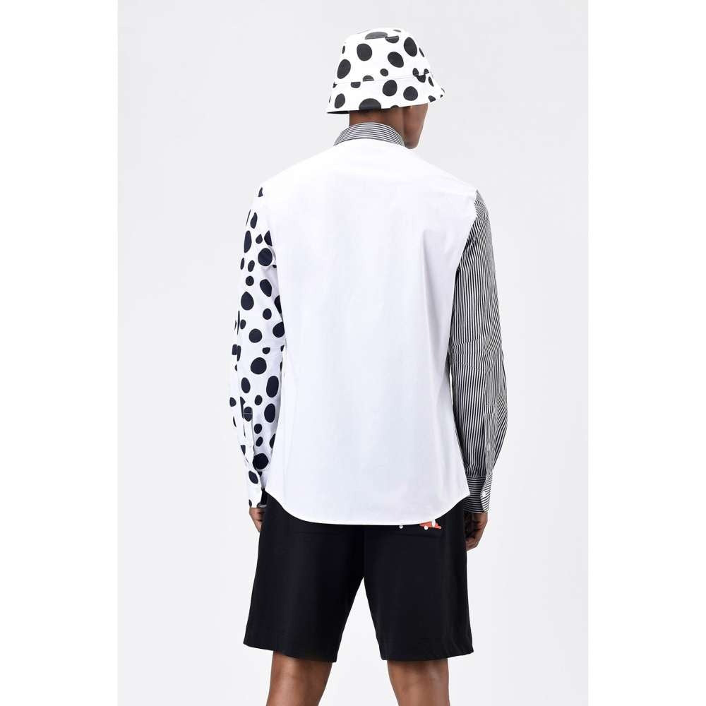Genes Lecoanet Hemant Mens Shirt with Stripes & Polka Dot Print