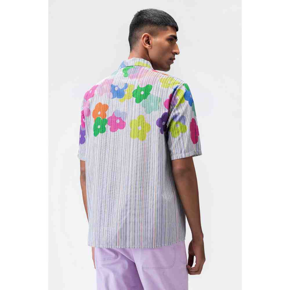 Genes Lecoanet Hemant Multicoloured Mens Shirt with Cuban Collar