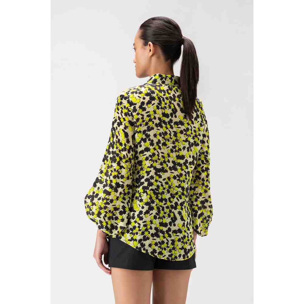 Genes Lecoanet Hemant Floral Collage Women Shirt With Statement Sleeves