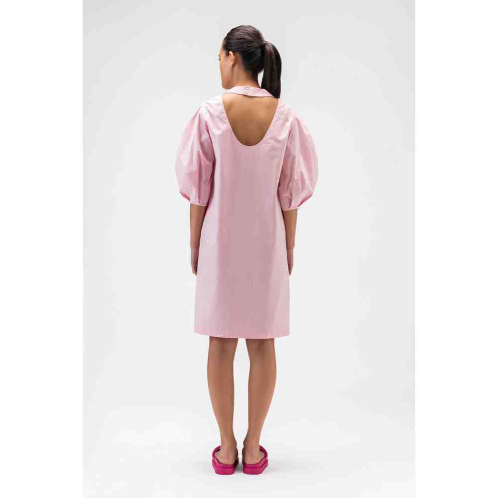 Genes Lecoanet Hemant Floral Applique Dress With Raised Neck