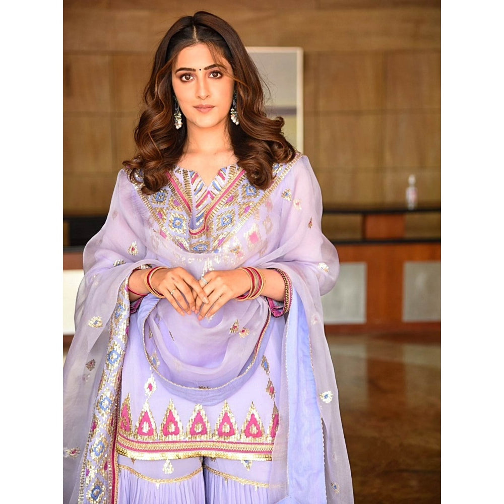 Gopi Vaid Lilac Sara Short Sharara (Set of 3)