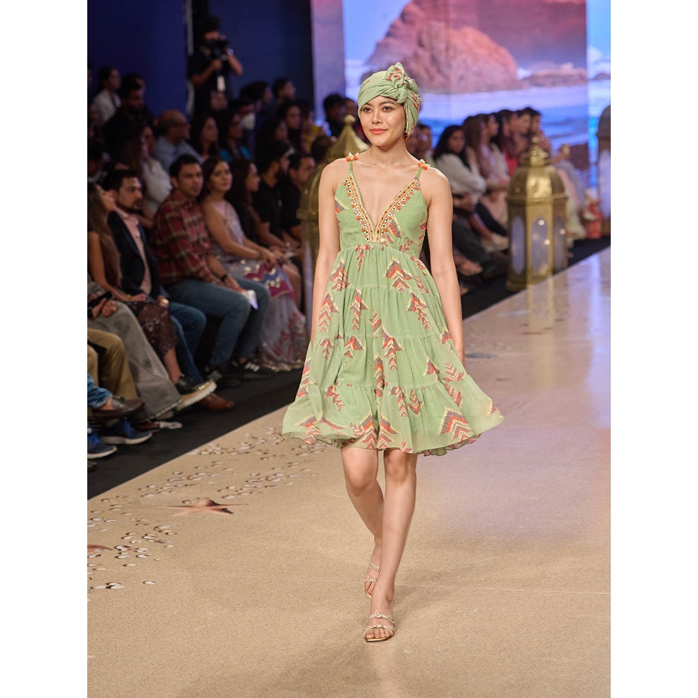 Gopi Vaid Talia Mint Green Short Dress – Nykaa Fashion